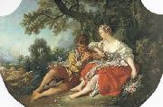 Francois Boucher Shepherd Piping to a Shepherdess oil on canvas